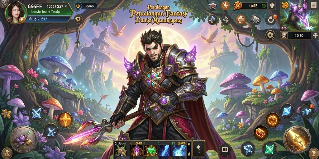 Tampilan menarik gameplay RPG dalam 666FF yang memukau.