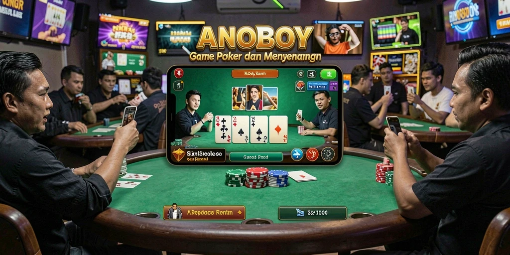Tangkapan layar ANOBOY menampilkan gameplay Poker dinamis dan mengasyikkan.