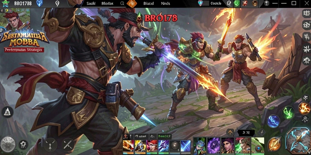 Tampilan permainan seru dari BRO178 dalam aksi MOBA.
