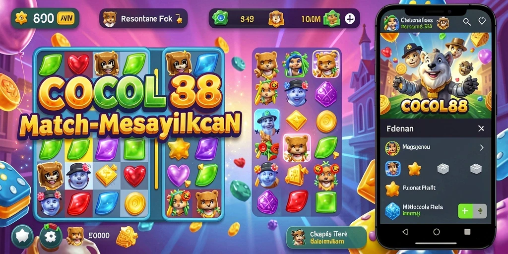 Screenshot COCOL88 menampilkan gameplay Match-3 yang menarik dan penuh warna.