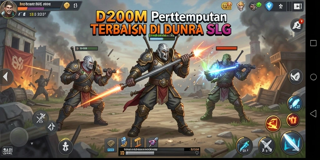 Tampilan gameplay SLG yang epik dalam D200M.