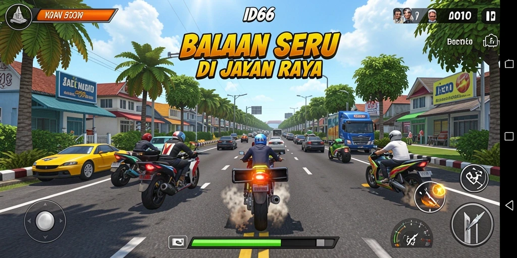 Tampilan balapan seru dalam ID66 dengan trek yang menantang.