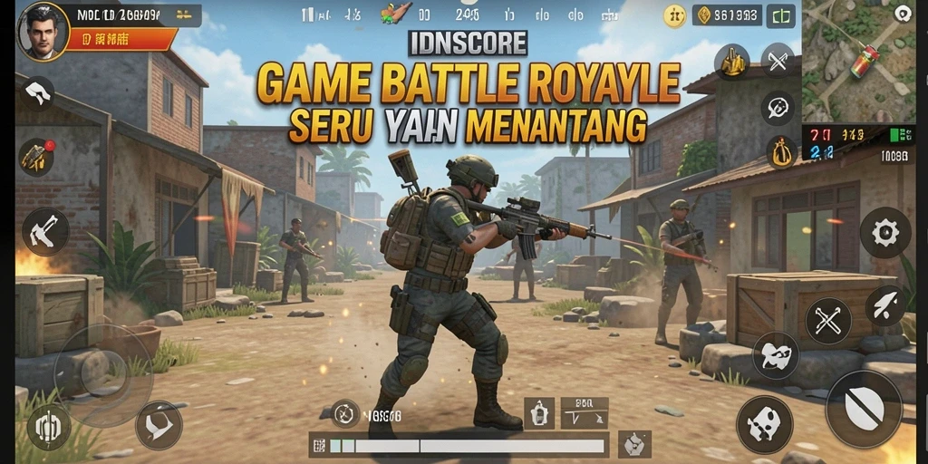 Tangkapan layar menunjukkan aksi intens di arena IDNSCORE.