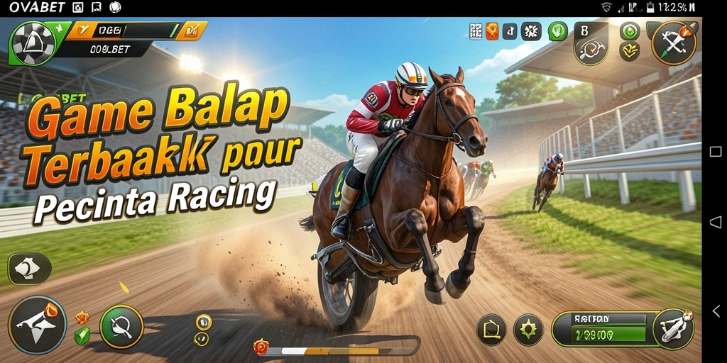 Tampilan gameplay balapan yang seru dan menegangkan.