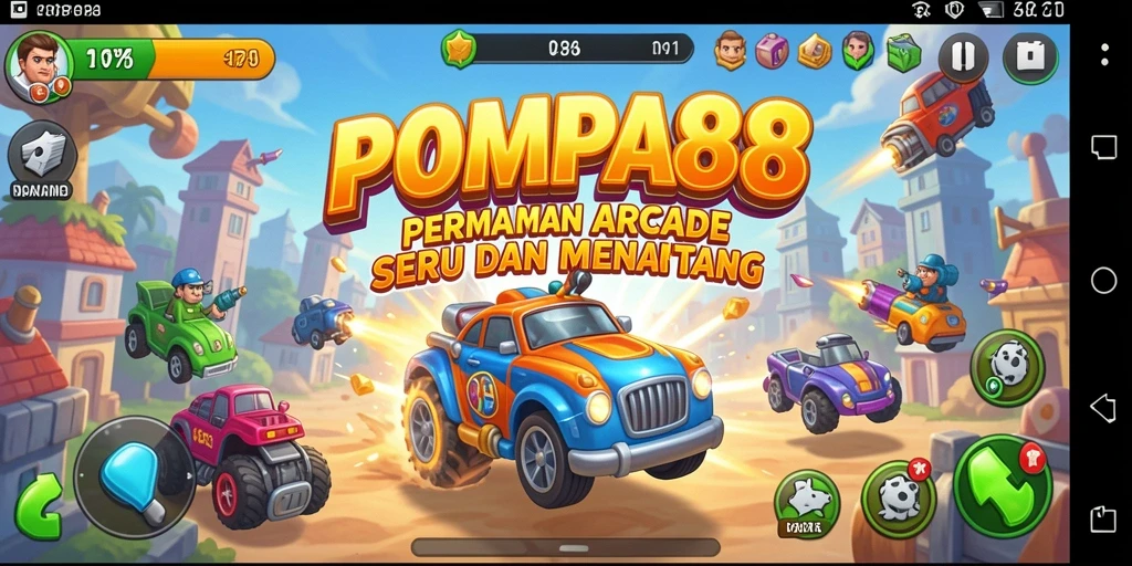 Screenshot gameplay POMPA88 menampilkan aksi seru di dalam game Arcade.