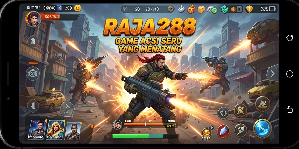 Screenshot menampilkan aksi seru dalam game RAJA288.